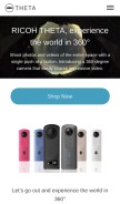 How theta360.com looks like on a mobile device such as an iPhone.