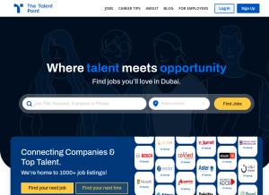 How thetalentpoint.com looks like on a tablet such as an iPad.