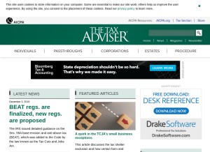 How thetaxadviser.com looks like on a tablet such as an iPad.