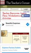 How theteacherscorner.net looks like on a mobile device such as an iPhone.