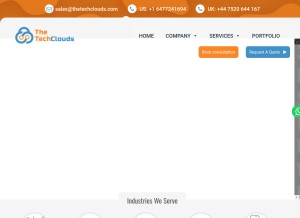 How thetechclouds.com looks like on a tablet such as an iPad.