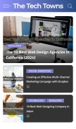 How thetechtowns.com looks like on a mobile device such as an iPhone.