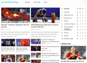 How thethaoday.com looks like on a tablet such as an iPad.