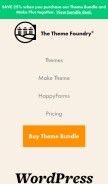 How thethemefoundry.com looks like on a mobile device such as an iPhone.