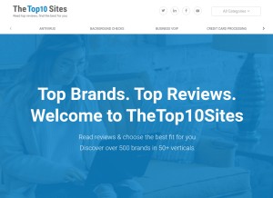 How thetop10sites.com looks like on a tablet such as an iPad.