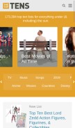 How thetoptens.com looks like on a mobile device such as an iPhone.