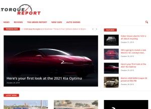 How thetorquereport.com looks like on a tablet such as an iPad.