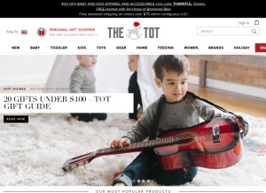 How thetot.com looks like on a tablet such as an iPad.