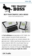 How thetrafficboss.com looks like on a mobile device such as an iPhone.