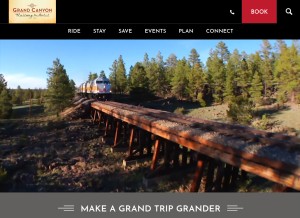 How thetrain.com looks like on a tablet such as an iPad.