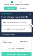 How thetrainline.com looks like on a mobile device such as an iPhone.