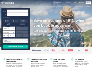 How thetrainline.com looks like on a tablet such as an iPad.