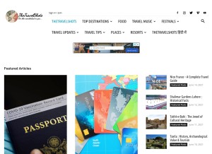 How thetravelshots.com looks like on a tablet such as an iPad.