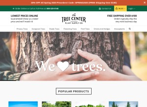 How thetreecenter.com looks like on a tablet such as an iPad.