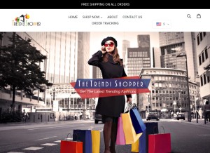 How thetrendishopper.com looks like on a tablet such as an iPad.