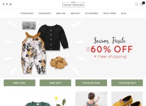 How thetrendytoddlers.com looks like on a tablet such as an iPad.