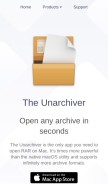 How theunarchiver.com looks like on a mobile device such as an iPhone.