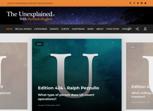 How theunexplained.tv looks like on a tablet such as an iPad.