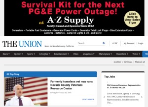 How theunion.com looks like on a tablet such as an iPad.
