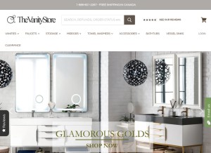 How thevanitystore.ca looks like on a tablet such as an iPad.