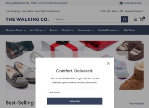 How thewalkingcompany.com looks like on a tablet such as an iPad.