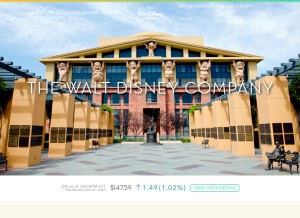 How thewaltdisneycompany.com looks like on a tablet such as an iPad.