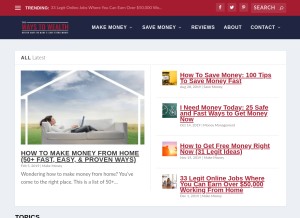 How thewaystowealth.com looks like on a tablet such as an iPad.
