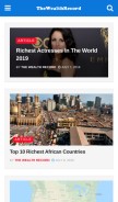 How thewealthrecord.com looks like on a mobile device such as an iPhone.