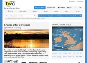 How theweatheroutlook.com looks like on a tablet such as an iPad.