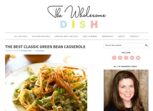 How thewholesomedish.com looks like on a tablet such as an iPad.