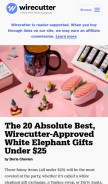 How thewirecutter.com looks like on a mobile device such as an iPhone.