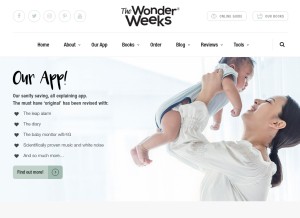 How thewonderweeks.com looks like on a tablet such as an iPad.