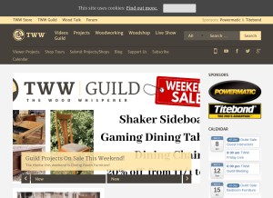 How thewoodwhisperer.com looks like on a tablet such as an iPad.