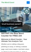 How thewordcount.com looks like on a mobile device such as an iPhone.