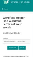 How thewordfeudhelper.com looks like on a mobile device such as an iPhone.