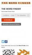 How thewordfinder.com looks like on a mobile device such as an iPhone.