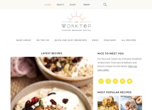 How theworktop.com looks like on a tablet such as an iPad.
