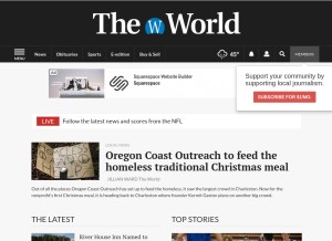 How theworldlink.com looks like on a tablet such as an iPad.