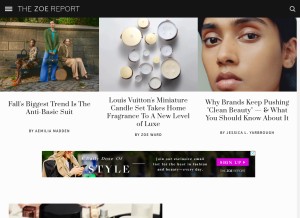 How thezoereport.com looks like on a tablet such as an iPad.