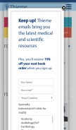 How thieme.com looks like on a mobile device such as an iPhone.