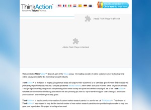 How thinkaction.com looks like on a tablet such as an iPad.