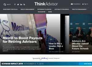 How thinkadvisor.com looks like on a tablet such as an iPad.