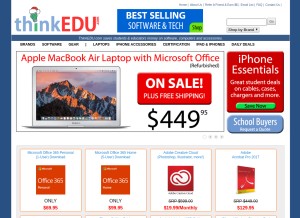 How thinkedu.com looks like on a tablet such as an iPad.