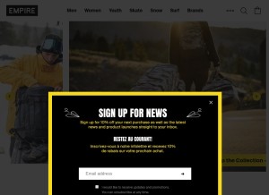 How thinkempire.com looks like on a tablet such as an iPad.