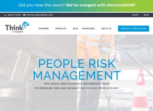 How thinkhr.com looks like on a tablet such as an iPad.