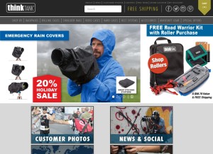 How thinktankphoto.com looks like on a tablet such as an iPad.