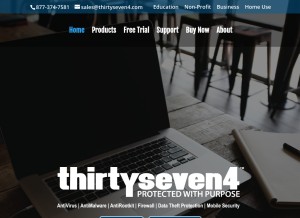 How thirtyseven4.com looks like on a tablet such as an iPad.