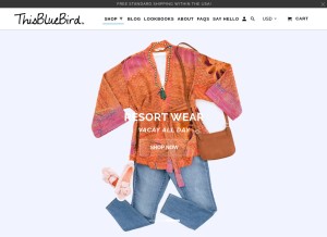 How thisbluebird.com looks like on a tablet such as an iPad.