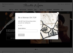 How thistleandspire.com looks like on a tablet such as an iPad.