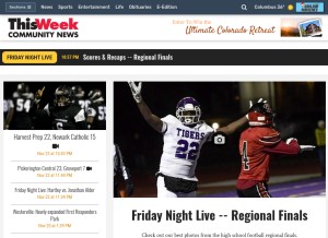 How thisweeknews.com looks like on a tablet such as an iPad.
